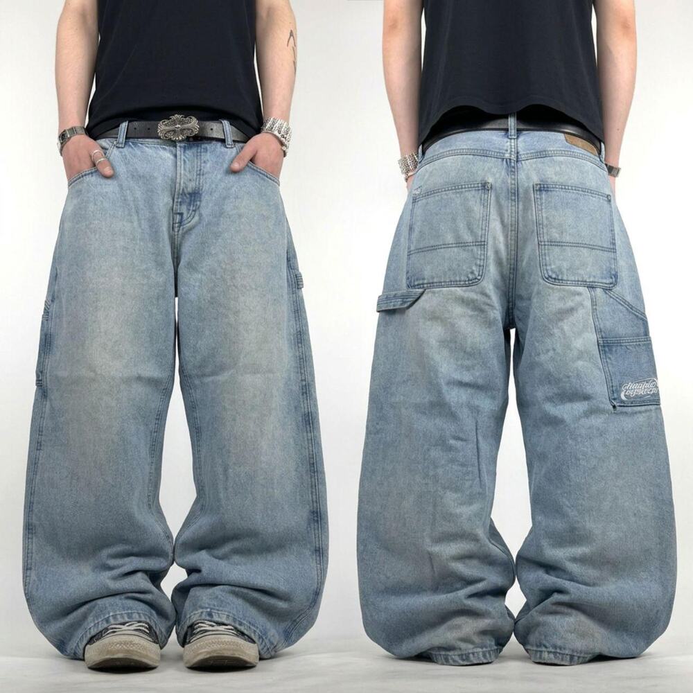 Vintage y2k faded embroidered grunge archive rare skater baggy jeans